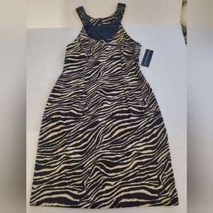 NWT Connected Apparel Zebra Print Dress